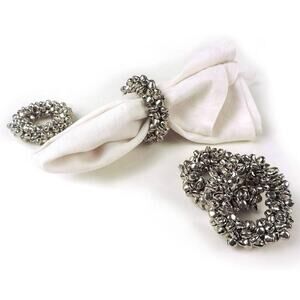 48 Napkin Rings Bollywood Bells Decoration Wedding Party Dinner Antique Silver